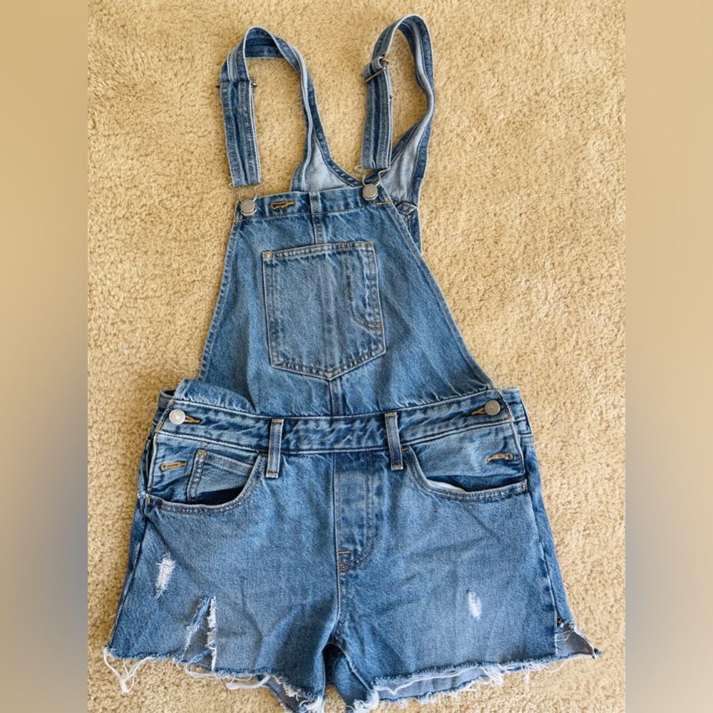 Levi's Blue Denim Short Overalls